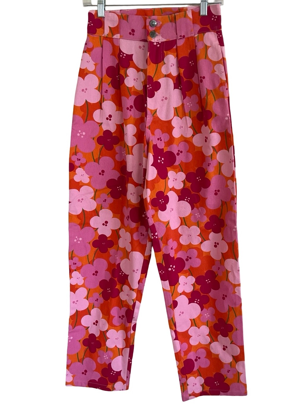 Lucy & Yak Pink Orange Floral Pants NWT W28 x 30
